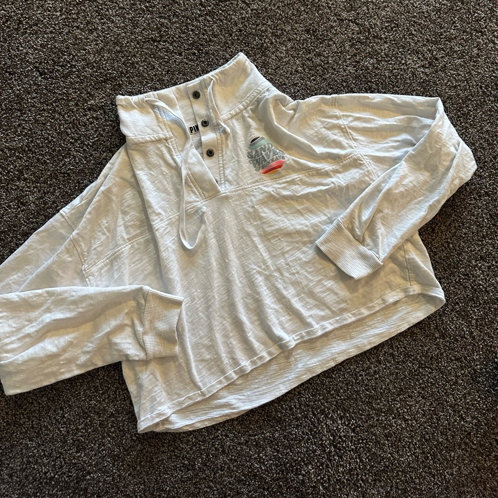 Victorias Secret PINK Cropped White Jacket